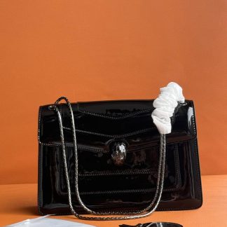 Replica Bvlgari Serpenti Forever Patent Leather Chain shoulder bag