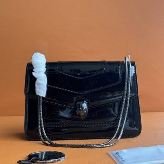 Replica Bvlgari Serpenti Forever Patent Leather Chain shoulder bag