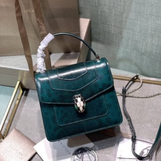 Replica Bvlgari Snake Leather Serpenti Forever Top Handle Crossbody Bag