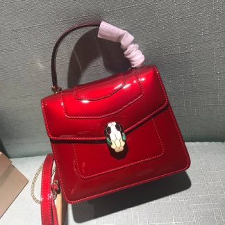 Replica Bvlgari Patent Leather Serpenti Forever Top Handle Bag