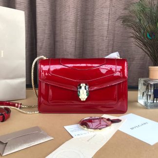 Replica Bvlgari Patent Leather Serpenti Forever Shoulder Bag