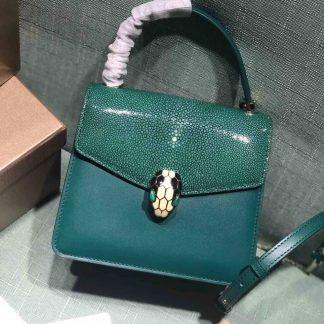 Replica Bvlgari Serpenti Forever Pearl Fish Leather Crossbody Bag