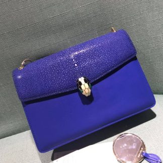 Replica Bvlgari Serpenti Forever Pearl Fish Leather Crossbody Bag