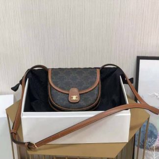 Replica Celine Mini Besace Triomphe Canvas Calfskin Bag