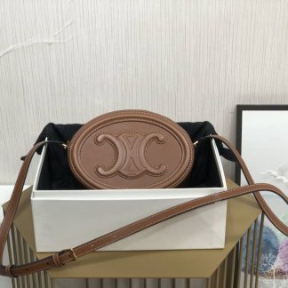 Replica Celine Cuir Triomphe Oval Crossbody Bag
