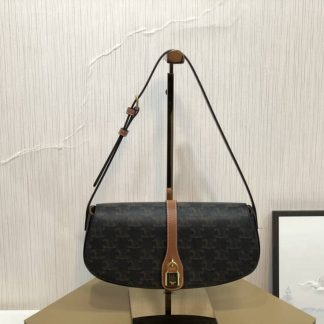 Replica Celine Tabou Canvas Calfskin Clutch On Strap