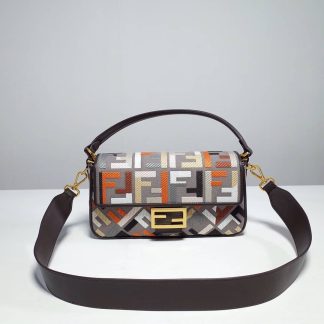 Replica Fendi Baguette Multicolour Canvas Bag With FF Embroidery