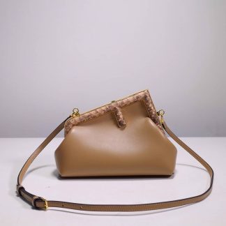 Replica Fendi Nappa Python Leather First Small Clutch Bag