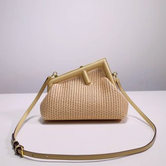 Replica Fendi RaFFia Leather First Small Clutch Bag