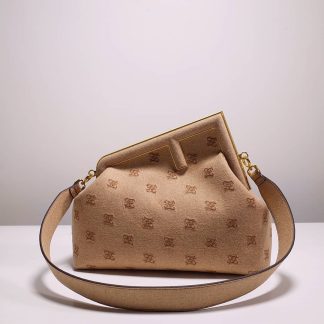 Replica Fendi First Flannel Karligraphy Embroidered Clutch Bag