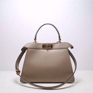 Replica Fendi Iconic Peekaboo Iseeu Top Handle Leather Satchel Bag