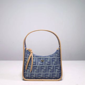 Replica Fendi Fendessence Denim FF Leather Mini Bag