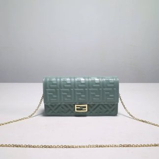 Replica Fendi FF Embossed Envelope Wallet On Chain Baguette Bag