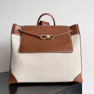 Replica Bottega Veneta Canvas Calfskin Andiamo Backpack