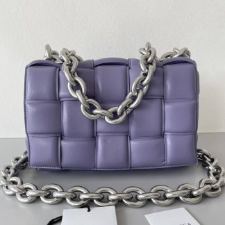 Replica Bottega Veneta Lambskin Maxi Intreccio Padded Chain Cassette Crossbody Bag