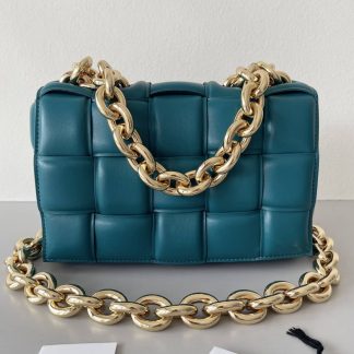 Replica Bottega Veneta Lambskin Maxi Intreccio Padded Chain Cassette Crossbody Bag