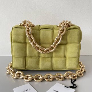 Replica Bottega Veneta Lambskin Maxi Intreccio Padded Chain Cassette Crossbody Bag