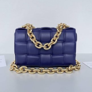 Replica Bottega Veneta Lambskin Maxi Intreccio Padded Chain Cassette Crossbody Bag