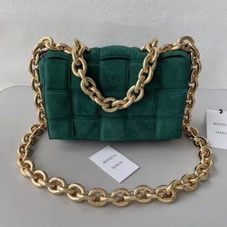 Replica Bottega Veneta Lambskin Maxi Intreccio Padded Chain Cassette Crossbody Bag