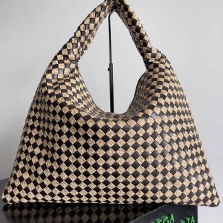 Replica Bottega Veneta Hop Intrecciato leather Medium Hobo bag