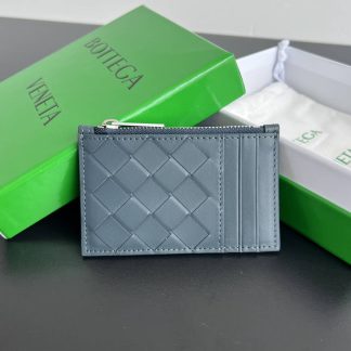 Replica Bottega Veneta Intreccio Leather Zipped Card Case