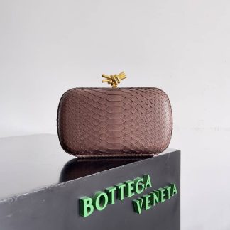 Replica Bottega Veneta Calfskin Python Texture Knot Clutch