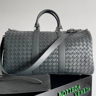 Replica Bottega Veneta Intreccio Cowhide Leather Travel Duffel Bag