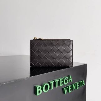 Replica Bottega Veneta Intrecciato Lambskin Bi-Fold Zip Wallet