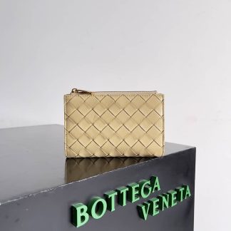 Replica Bottega Veneta Intrecciato Lambskin Bi-Fold Zip Wallet