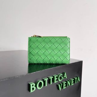 Replica Bottega Veneta Intrecciato Lambskin Bi-Fold Zip Wallet