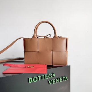 Replica Bottega Veneta Intreccio Leather Mini East-West Arco Tote Bag