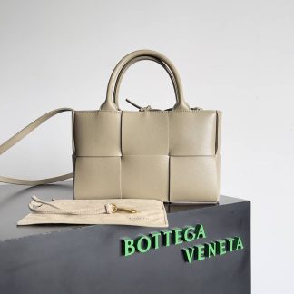 Replica Bottega Veneta Intreccio Leather Mini East-West Arco Tote Bag