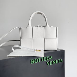 Replica Bottega Veneta Intreccio Leather Mini East-West Arco Tote Bag