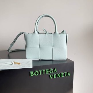 Replica Bottega Veneta Intreccio Leather Mini East-West Arco Tote Bag