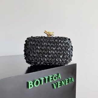 Replica Bottega Veneta Lambskin Intrecciato Minaudiere Knot Clutch