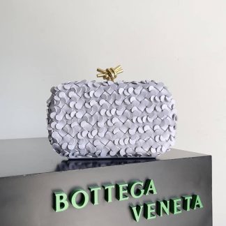 Replica Bottega Veneta Lambskin Intrecciato Minaudiere Knot Clutch