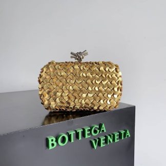 Replica Bottega Veneta Lambskin Intrecciato Minaudiere Knot Clutch