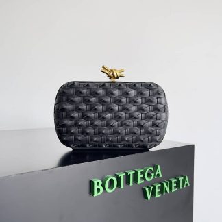 Replica Bottega Veneta Lambskin Intrecciato Minaudiere Knot Clutch