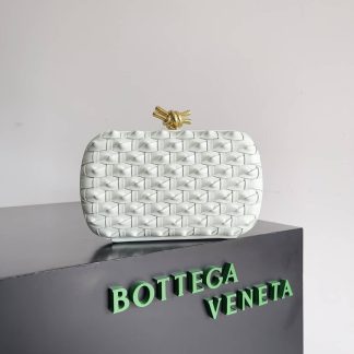 Replica Bottega Veneta Lambskin Intrecciato Minaudiere Knot Clutch