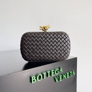 Replica Bottega Veneta Lambskin Intrecciato Minaudiere Knot Clutch