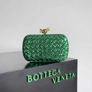 Replica Bottega Veneta Lambskin Intrecciato Minaudiere Knot Clutch