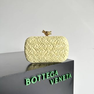 Replica Bottega Veneta Lambskin Intrecciato Minaudiere Knot Clutch