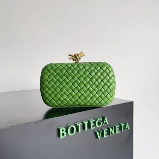 Replica Bottega Veneta Lambskin Intrecciato Minaudiere Knot Clutch