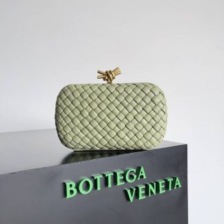 Replica Bottega Veneta Lambskin Intrecciato Minaudiere Knot Clutch