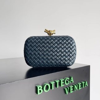 Replica Bottega Veneta Lambskin Intrecciato Minaudiere Knot Clutch
