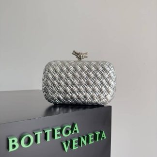 Replica Bottega Veneta Lambskin Intrecciato Minaudiere Knot Clutch