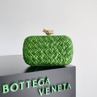 Replica Bottega Veneta Lambskin Intrecciato Minaudiere Knot Clutch