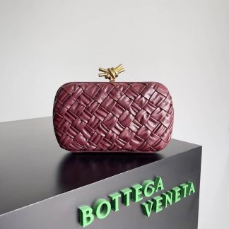 Replica Bottega Veneta Lambskin Intrecciato Minaudiere Knot Clutch