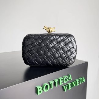 Replica Bottega Veneta Lambskin Intrecciato Minaudiere Knot Clutch