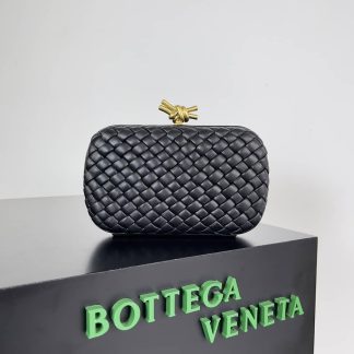 Replica Bottega Veneta Lambskin Intrecciato Minaudiere Knot Clutch